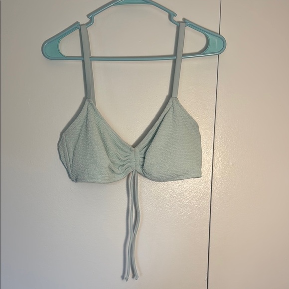 Light Blue Ruched Bikini Top - Picture 1 of 3